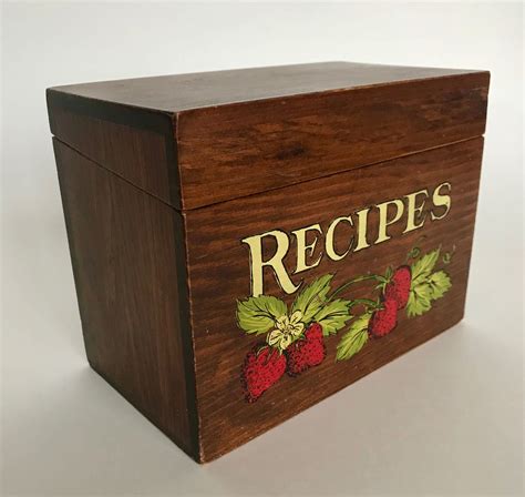 wooden recipe boxes